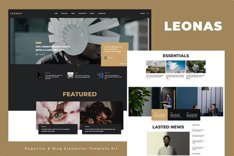 LEONAS – BLOG & MAGAZINE ELEMENTOR TEMPLATE KIT